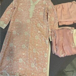 Elegant Pink Embroidered Dress